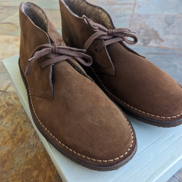 NEW JCrew MacAlister shearling-lined suede boots - Auburn - Size 8.5 Mens - Picture 13 of 14